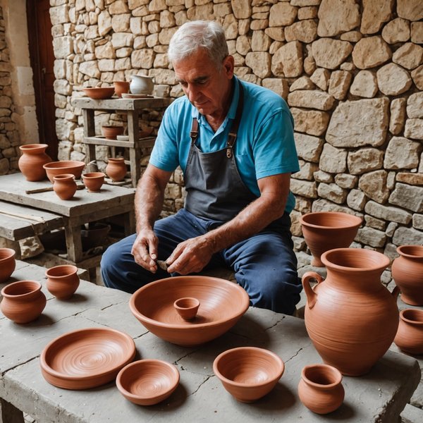 Où apprendre les techniques traditionnelles de poterie en Crète : ateliers et artisans recommandés ?